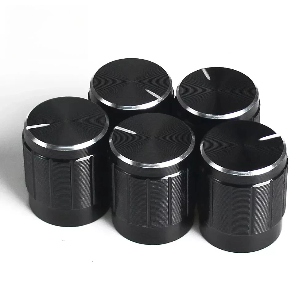 5/15pcs WH148 15*17mm Potentiometer Knobs Cap Gold Silver Black Metal Knob Cap Kit for Sound System, Volume, Speed Control