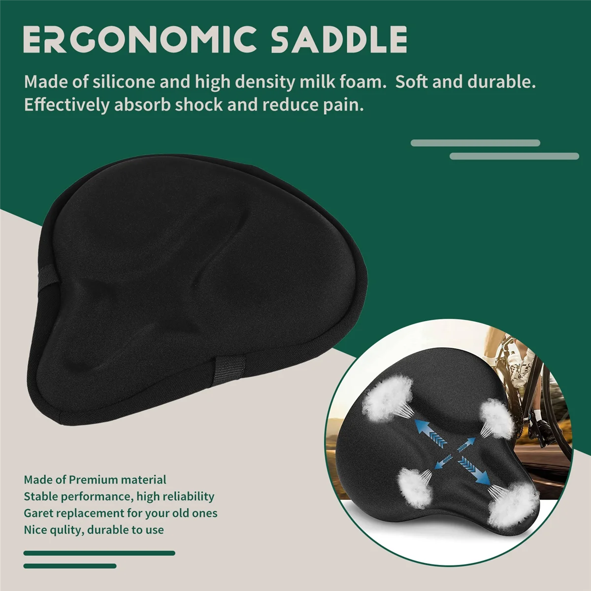 SMIEA Cuscino per sedile bici - Coprisedile per bici per sedile e cyclette, per Peloton, Cruiser, sedili per bici stazionari