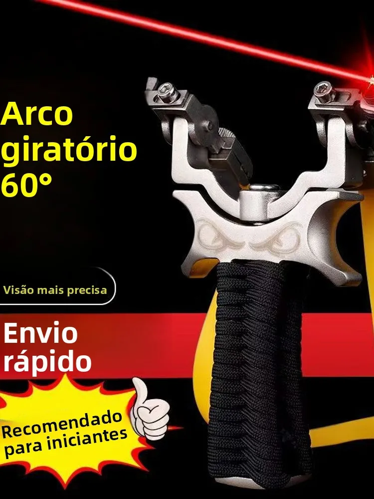 new-rotating-eagle-slingshot-stainless-steel-laser-infrared-aim-360-degree-flat-leather-slingshot-stand-red-laser-sight-toy-f