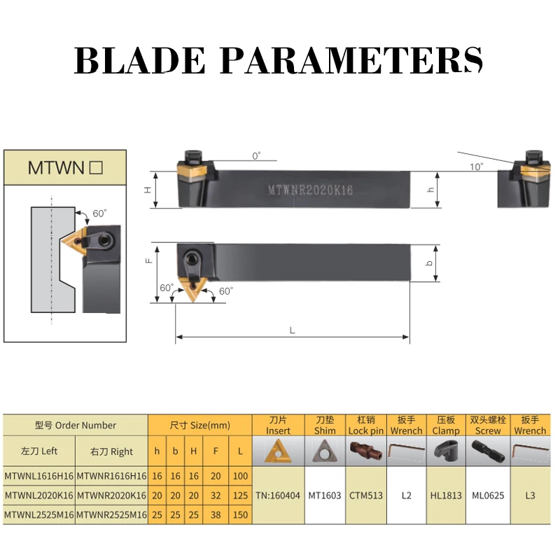 HENGXIN Internal Turning Tools Holder MTWNR TNMG 1616H16 MTWNL 2525M16 160404 160408 Lather CNC Machine Bar Cutting Tools Set