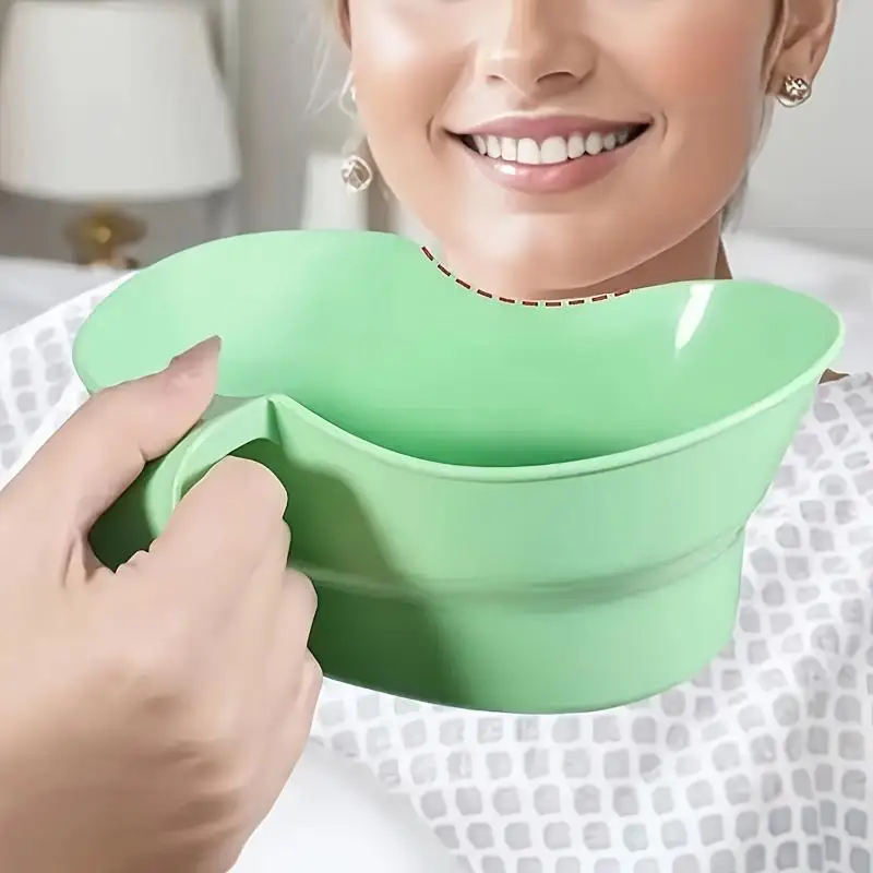 Portable Plastic Vomit Basin Cup With Handle Leak-Proof Emesis Basin Easy To Clean Nursing Basin Care Essential For Elderly