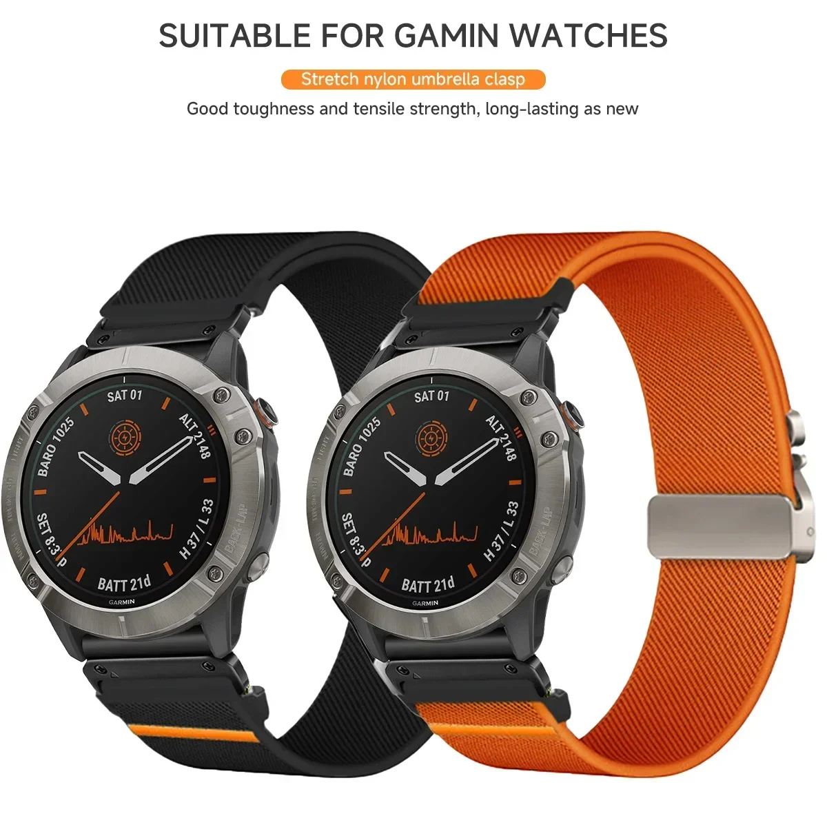 Garmin Fenix ​​7X 8 7 Pro Fenix ​​6X 5X 5Plus Tactix 7 Forerunner 965 955 Enduro 3 2 Accessori 용 20/22/26mm 나일론 퀵 핏 스트랩