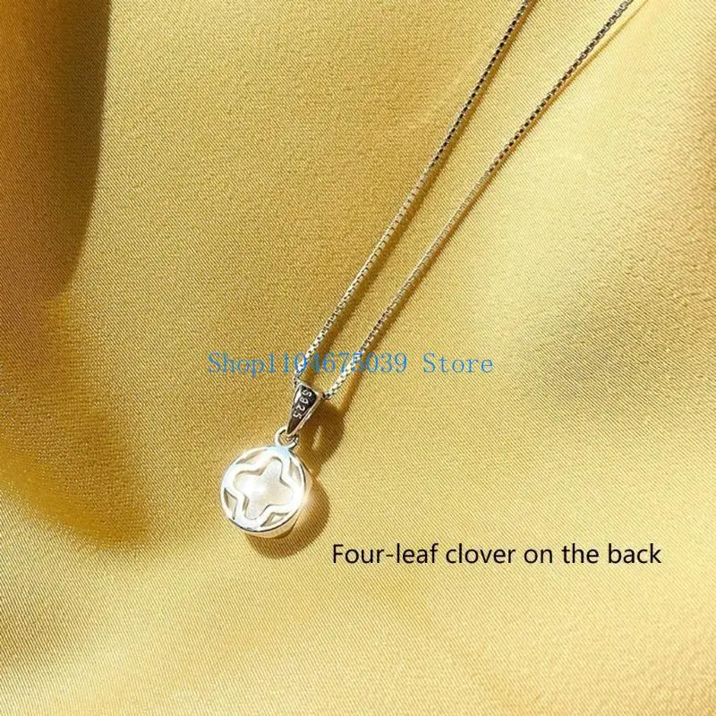 5asd White Round Moonstone Necklace Adjustable Clavicle Chain Statement Jewelry