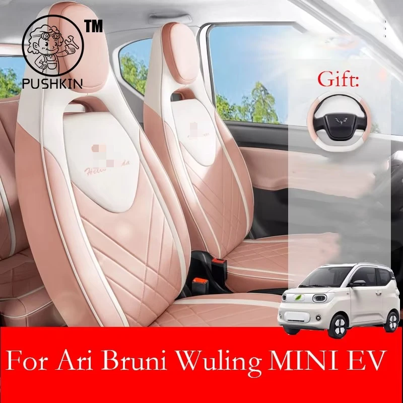 Autositzbezüge für Ari Bruni Wuling MINI EV 3. 2024 2025 2026, Leder-Sitzbezug, Sitzkissen-Schutz, Ersatz