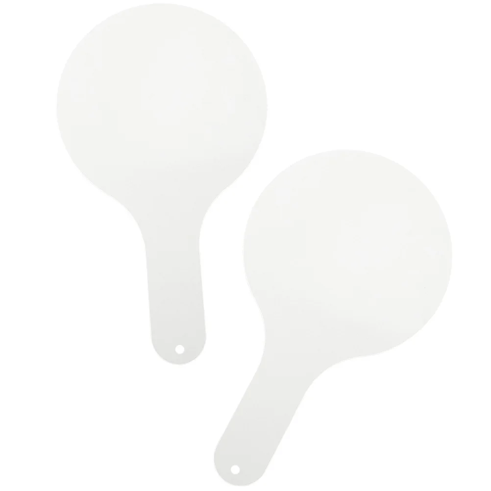 2 قطعة لوحة بيضاء محمولة باليد مجداف مسح جاف الطلاب الإجابة مجداف خشبي قابل لإعادة الاستخدام مشاركة سريعة هادئة مدورة #2