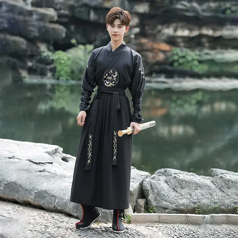 

Hanfu Robe Chinese National Dance Costume Oriental Swordsman Outfit Han Dynasty Cosplay Clothing Ancient Dance Stage Performance