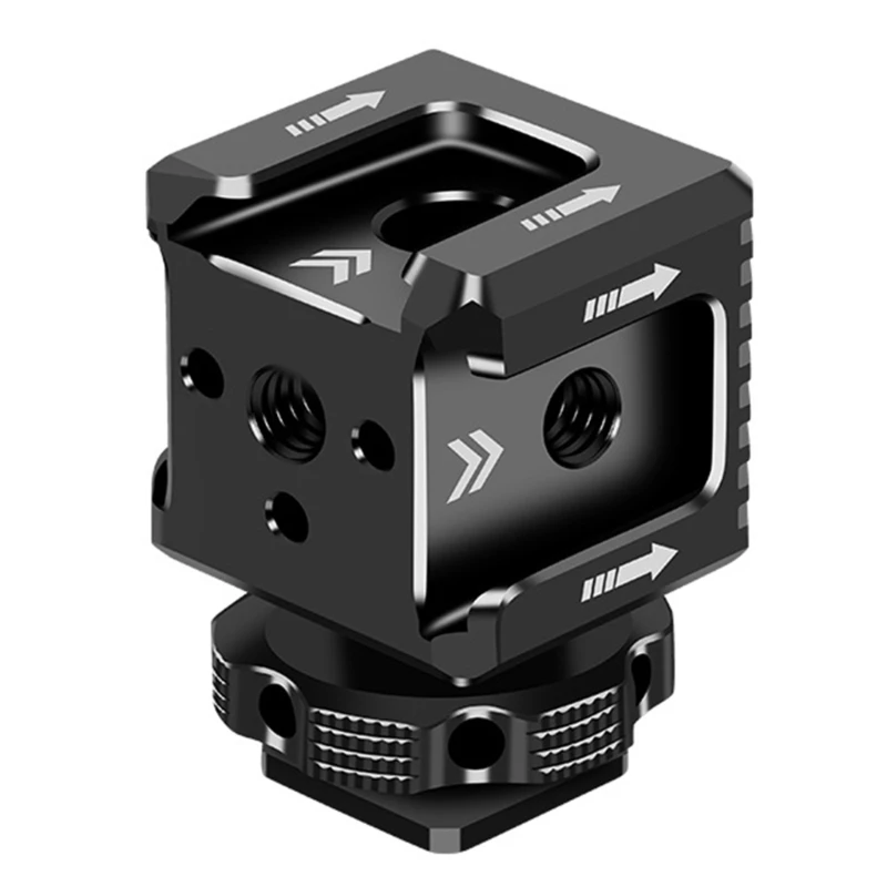 

Three Head Hot Shoe Bracket Stand Microphone Fill Light for Photography