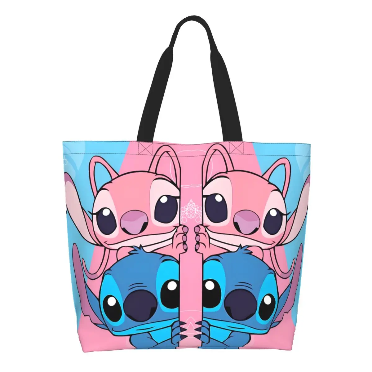 

Custom Stitch Groceries Shopping Bag Fashion Printed Canvas Shopper Shoulder Tote Bag Big Capacity Durable Comedy Handbag