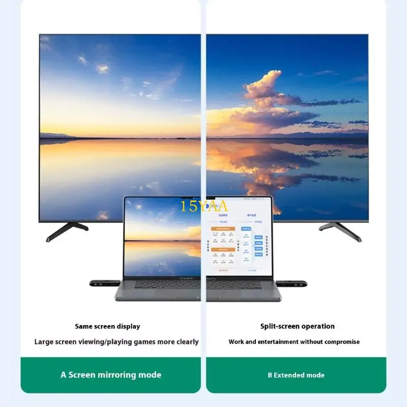 15YA Wireless Hdmis Transmitter and Receiver 1080P Plugs and Play for Conference Room