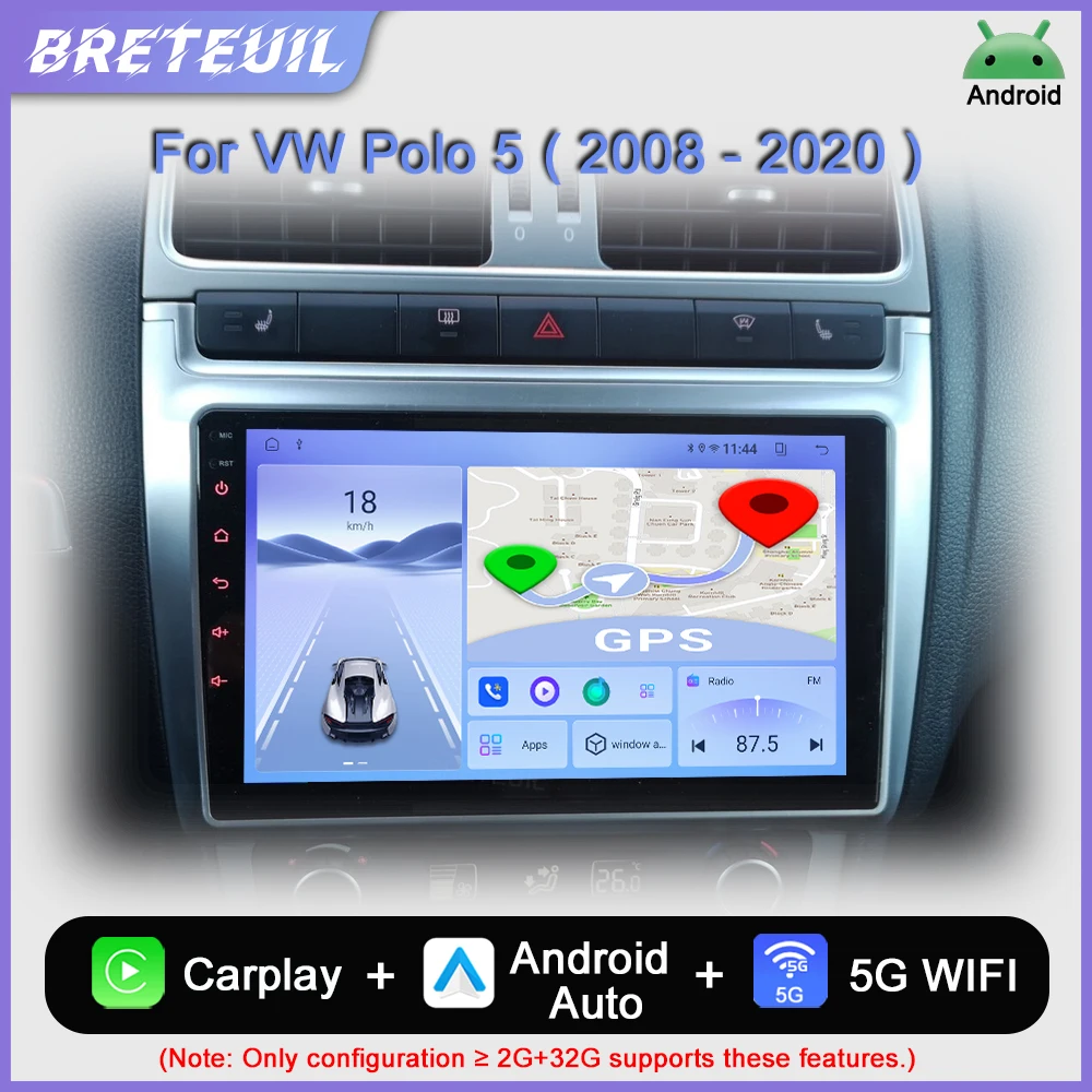 Para VW Polo 5 Sedan 2008 2009 2010 2011 2012 2013 2014 2015 2016 2017 2018 2019 2020 Android Car Radio Multimedia Video Player Navegación GPS Carplay Pantalla Auto Estéreo Sistemas Inteligentes