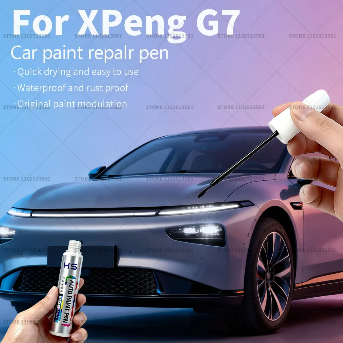 

Car Paint Repair Pen Touch Up Scratch Remover DIY Auto Accessories For XPeng G7 Beige White W09 Black 111 Silver 119 Green 117