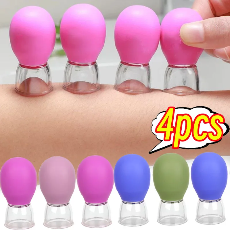 1/4 pçs copo de massagem cupping para o corpo rosto pescoço olhos massageador tanque de vácuo corpo cuidados faciais levantamento da pele anti-envelhecimento ferramentas de beleza