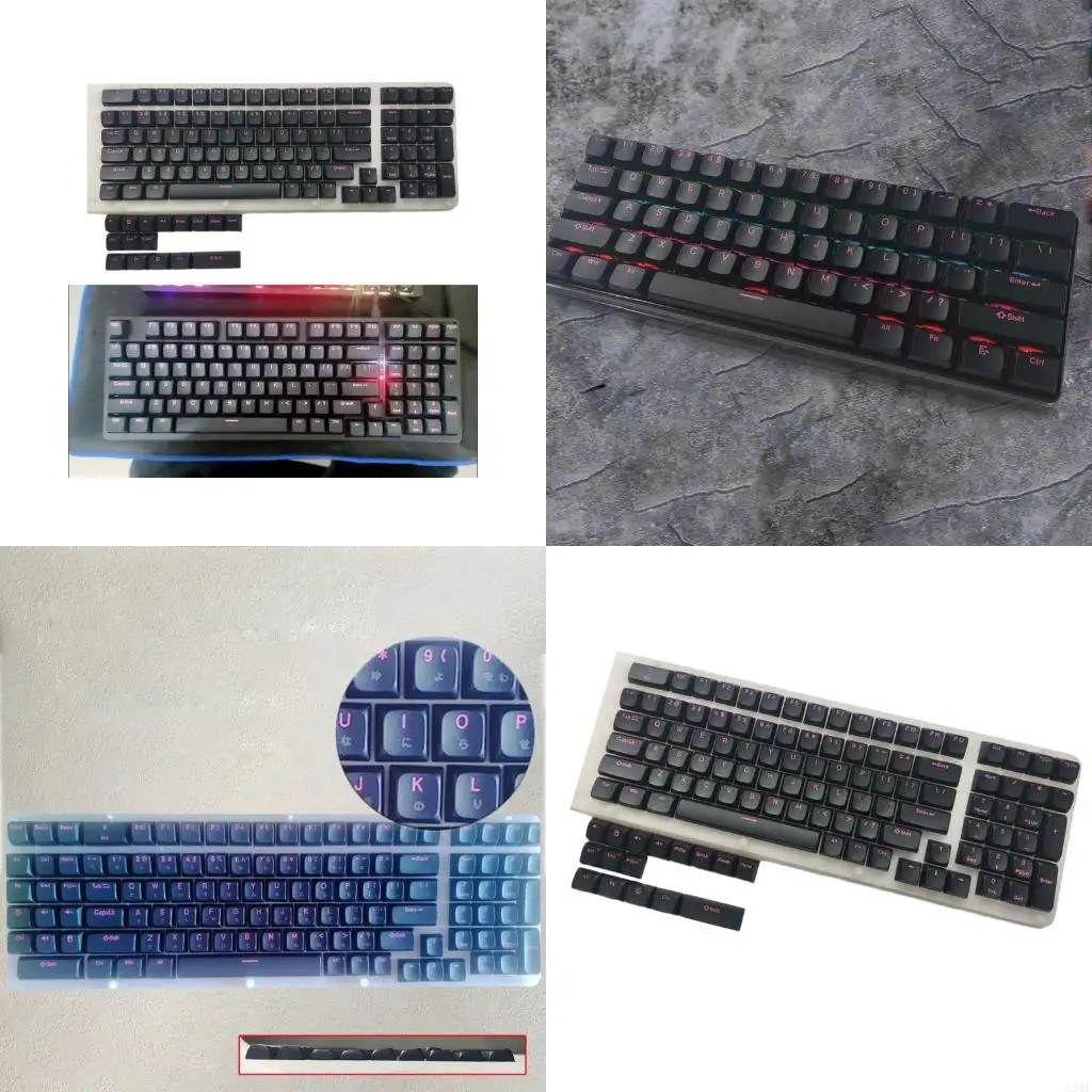 

C90F Набор клавишных колпачков из ПБТ в стиле Black Knight, 115 клавиш, высота клавишных колпачков EDM для комфортных двойных