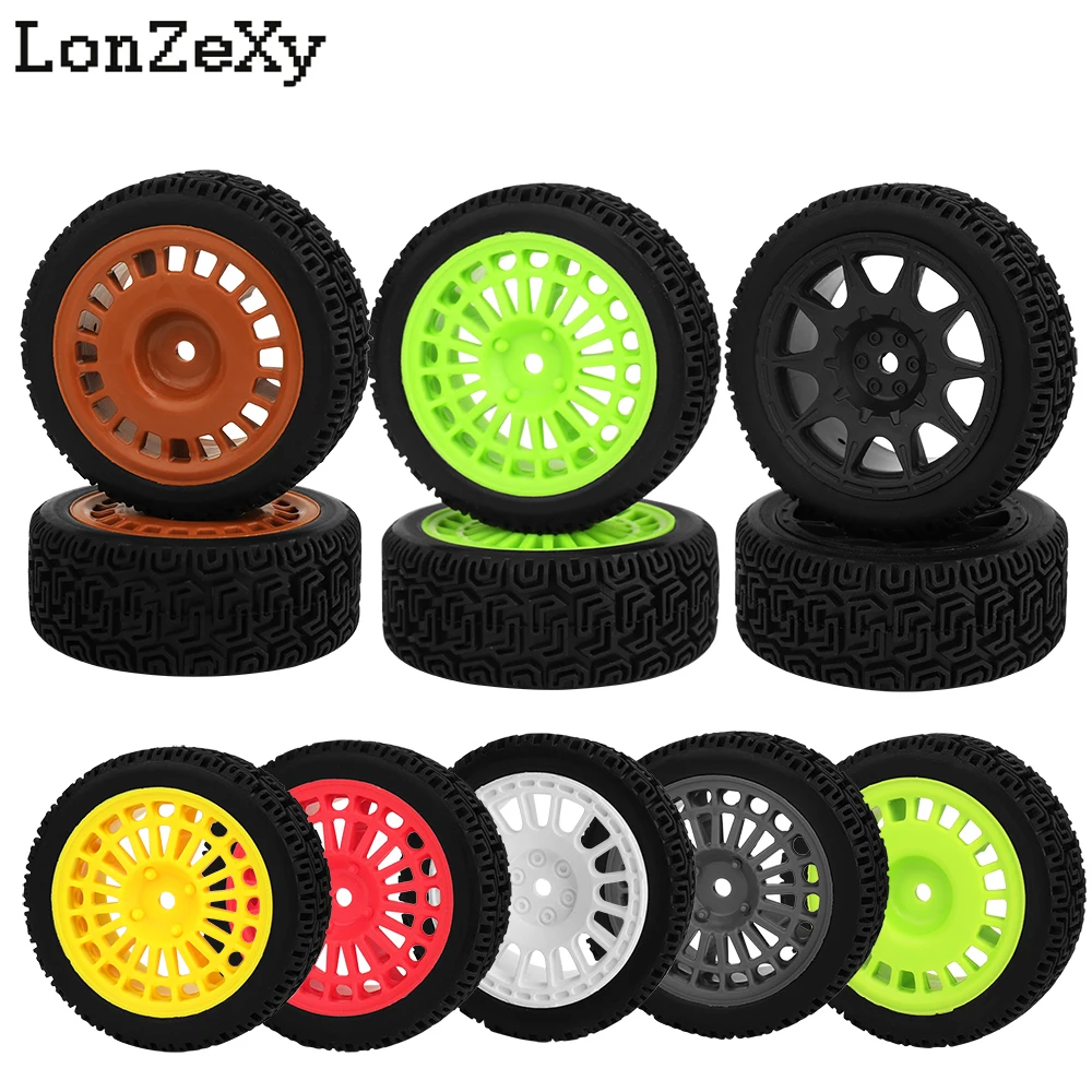 4PCS/lot RC Model Car 1/10 Flat Running Road Racing Tire for TT01 Strong Grip and Wear-resistant 70mm Nylon Hub Replacement