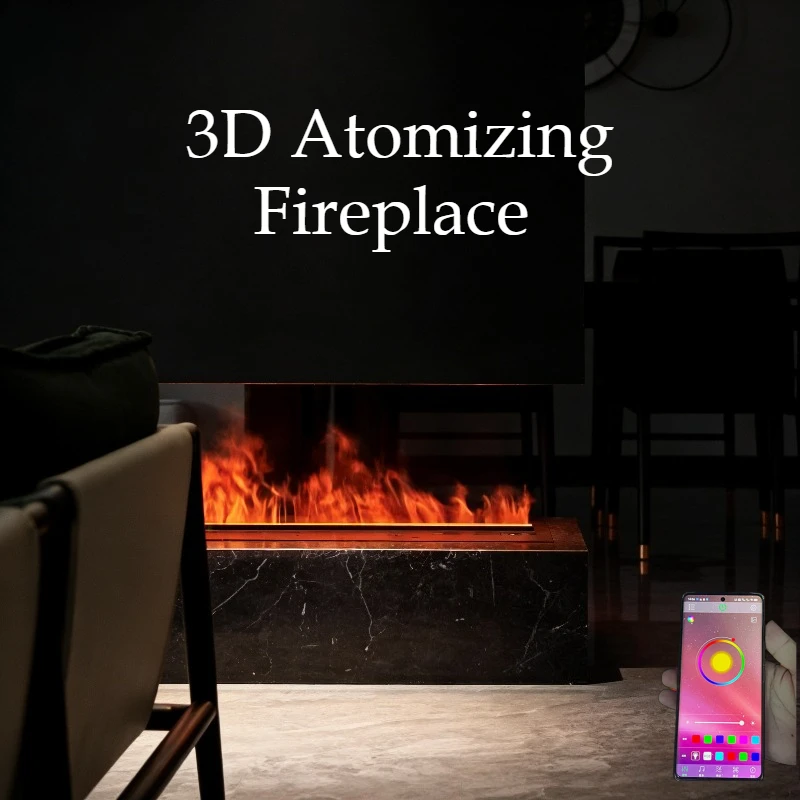 

120cm Smart Water Mist Fireplace kamini electric fireplace Wall Hanging Electric Fireplace with 3D Flame & App Control firepit