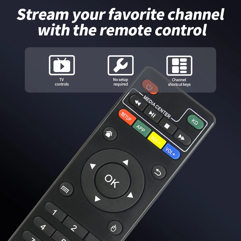 X96 Mini Replaced Universal Android TV Box Remote Control,for MXQ Pro 4K,T95M,T95N,T95X,MX9,H96,H96 Pro+ Android TV Box,KODI Box