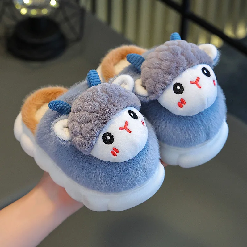 New Childrens Cotton Shoes Cute Cartoon Girls Shoe Indoor Anti Slip Warm Shoes Boy Lightweight Home Cotton Slippers Zapatos Niña