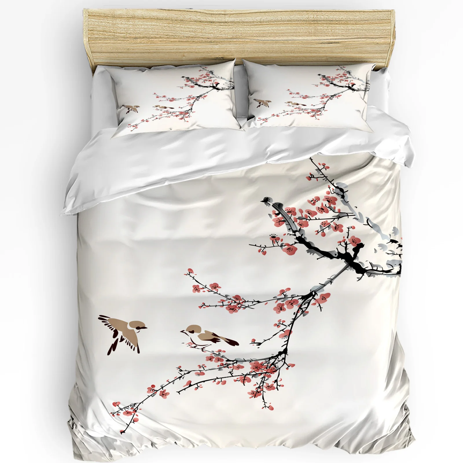 

Flowers Birds Butterfly Retro Style 3pcs Bedding Set For Bedroom Double Bed Home Textile Duvet Cover Quilt Cover Pillowcase