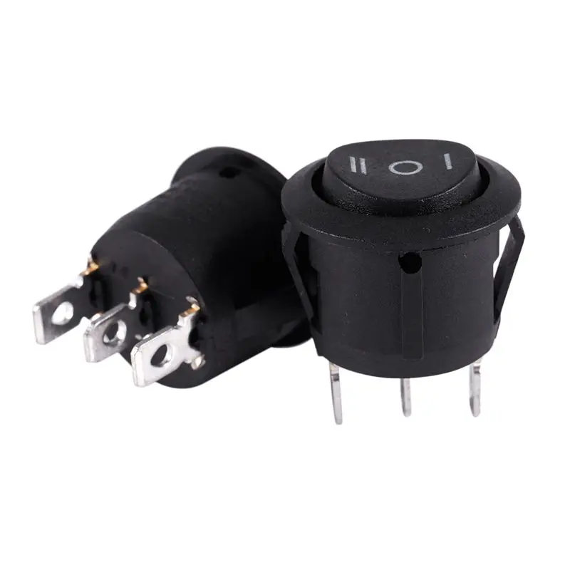 A33T-8 X AC 6A/250V 10A/125V 3 Pin SPDT ON/OFF/ON 3 Position Round Boat Rocker Switch