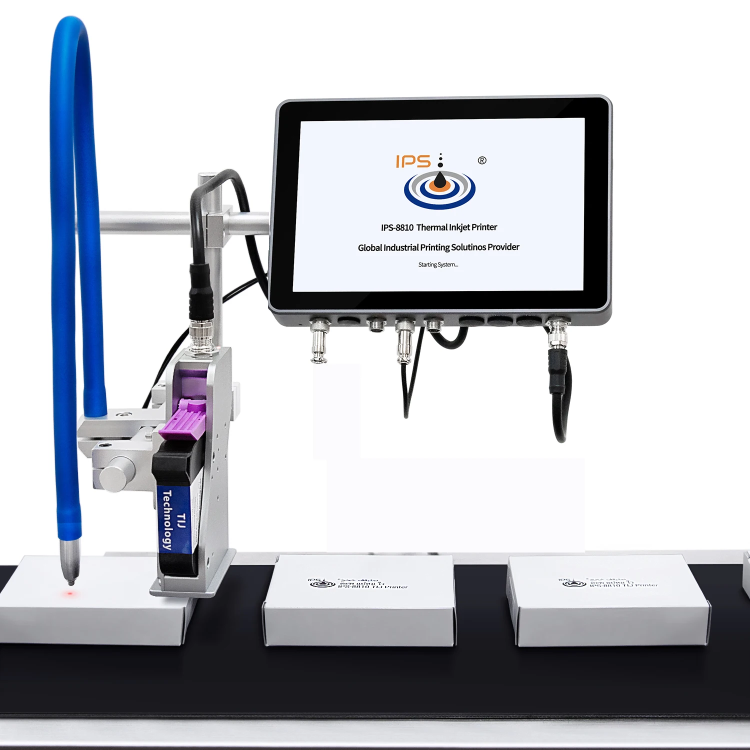 Impressoras jato de tinta térmicas industriais de 25,4 mm Impressão de data de validade de código de barras de caixa de tela de 10 polegadas on-line