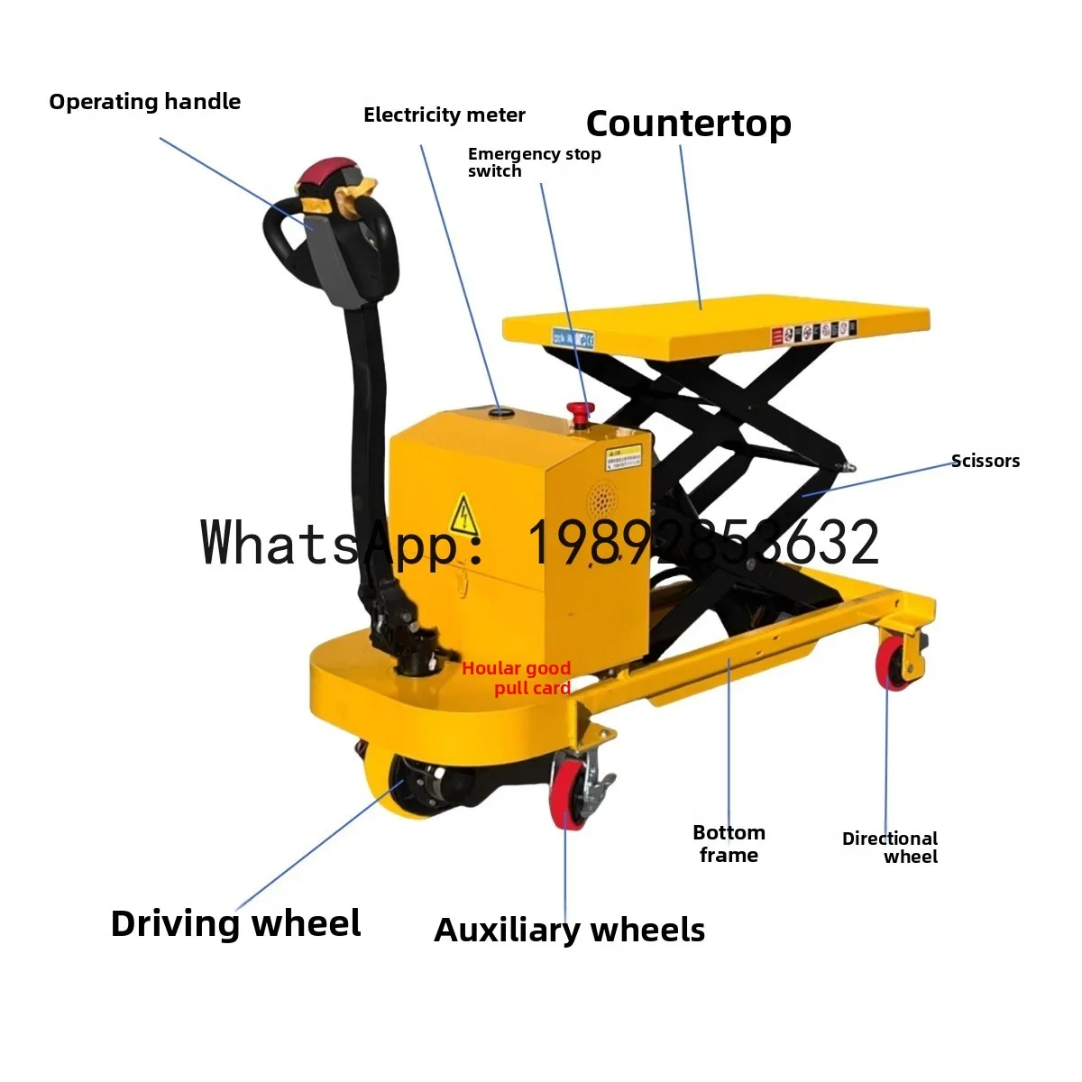 LYY Fully Electric Lifting Platform Truck DPT1000 1 Ton Automatic Lifting Machine Hydraulic Lifting Platform  Transport Truck