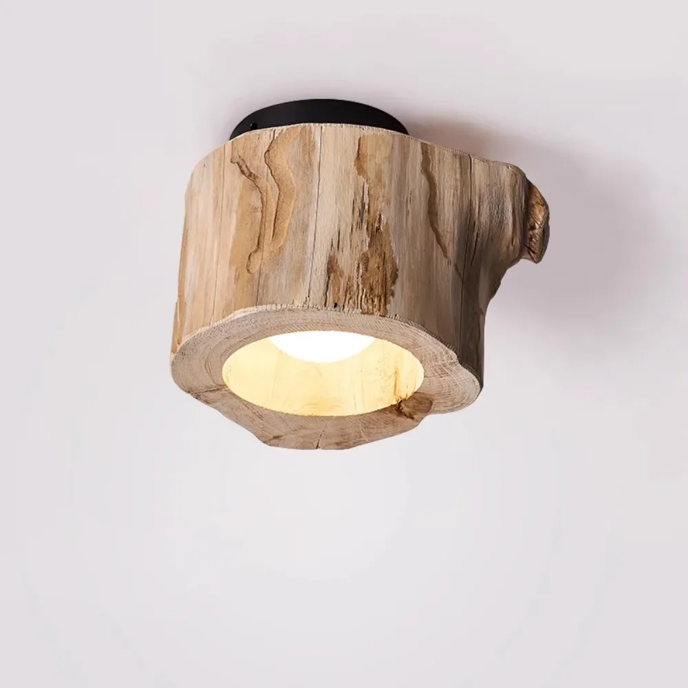 

Vintage Wabi-Sabi Log Ceiling Light Art Deco Lighting Bedroom Bed Hallway Hallway Entrance Restaurant Fashion Atmosphere Lamp