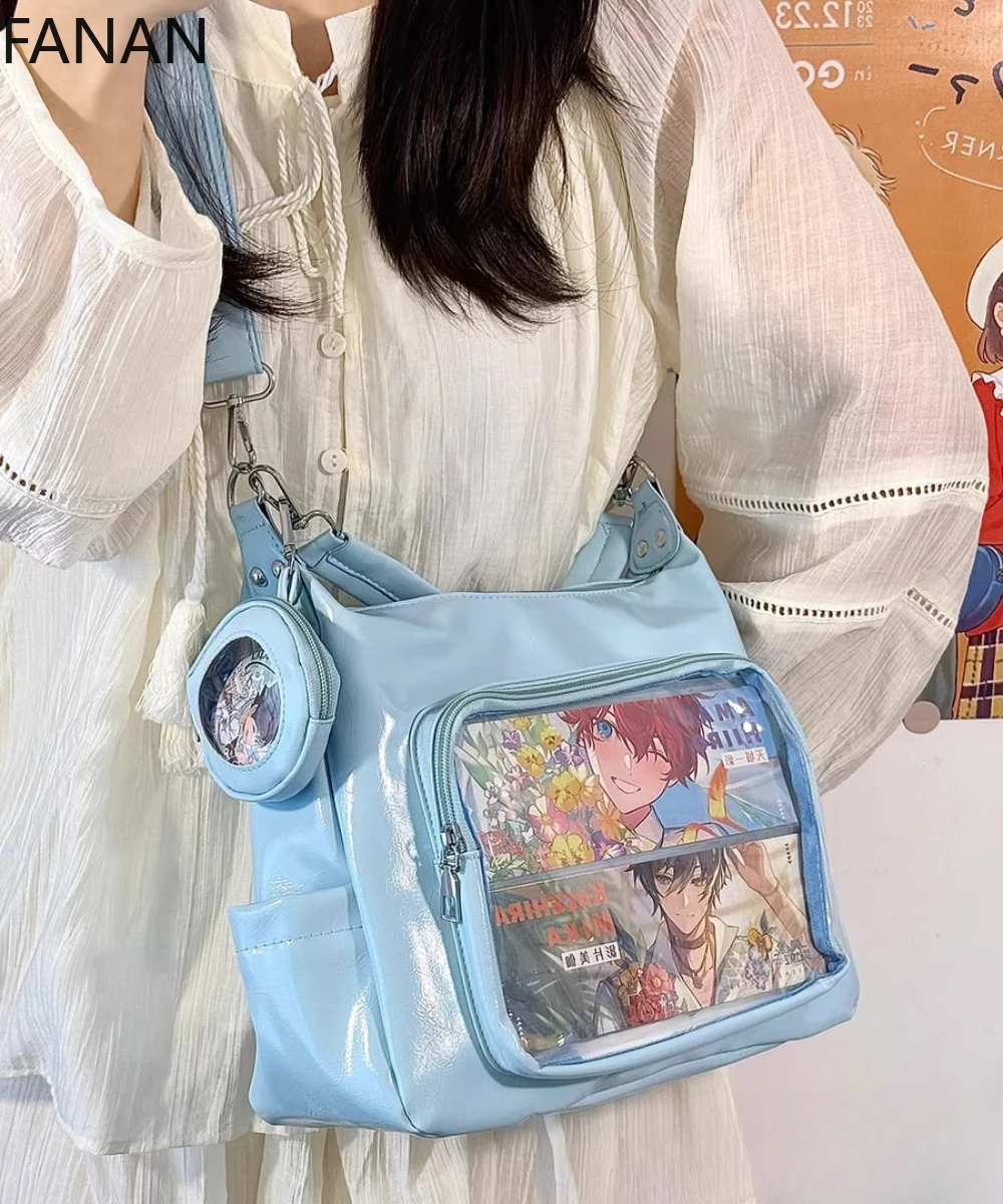 Japanese Harajuku Ita Bag for Women PU Transparent Pocket Itabag Bolsos Girls Uniform JK Crossbody Shoulder Bag Handbags