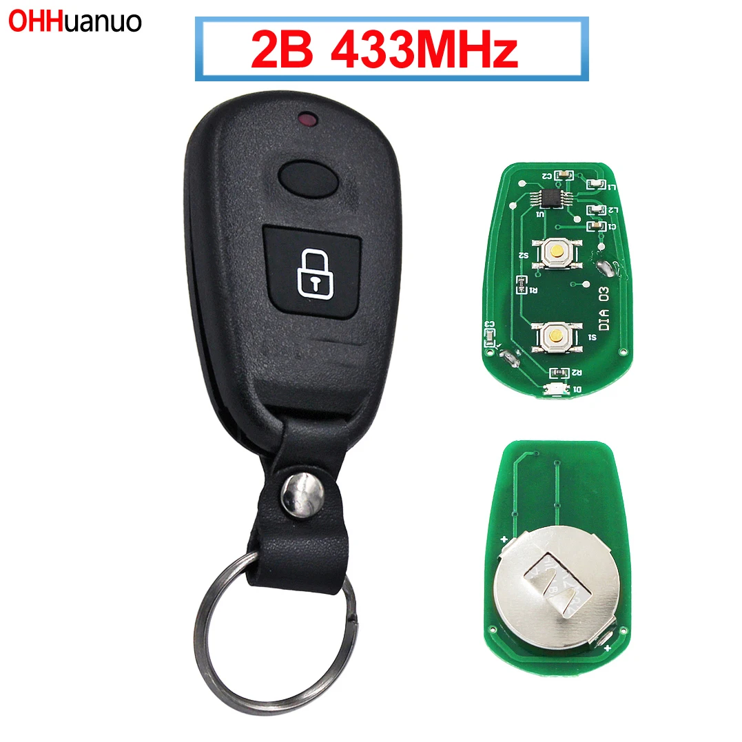 2 Buttons Remote Key Control 433MHZ for Hyundai Old Elantra Santa Fe