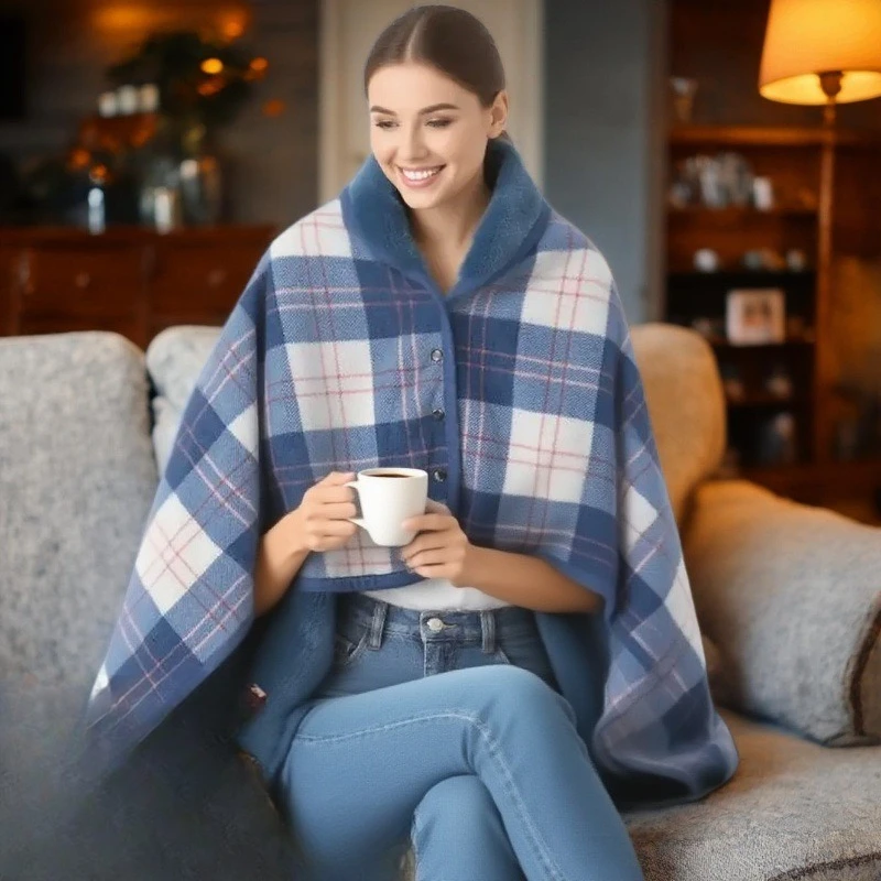 

1pc Wearable Blanket Shawl Flannel Soft Office Home Blanket for Adults Women Men