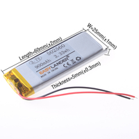 3.7V 502560 900mAh Rechargeable Li-ion Polymer Lithium Battery Lipo Batteries For Bluetooth headphones DVR recorder Registrar