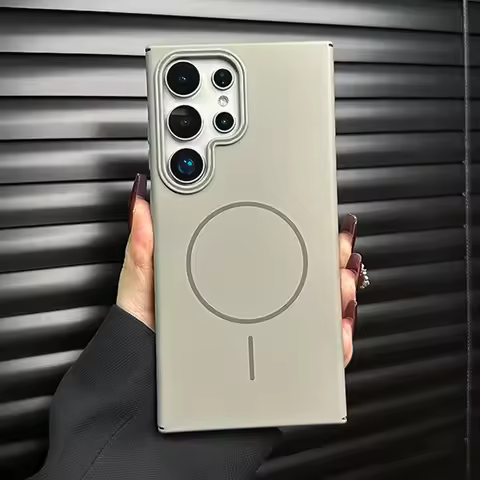 For Magsafe Magnetic Wireless Charge Case For Samsung Galaxy S25 Plus S24 S23 S22 S21 Ultra Note 20 Matte Hard PC Plain Cover