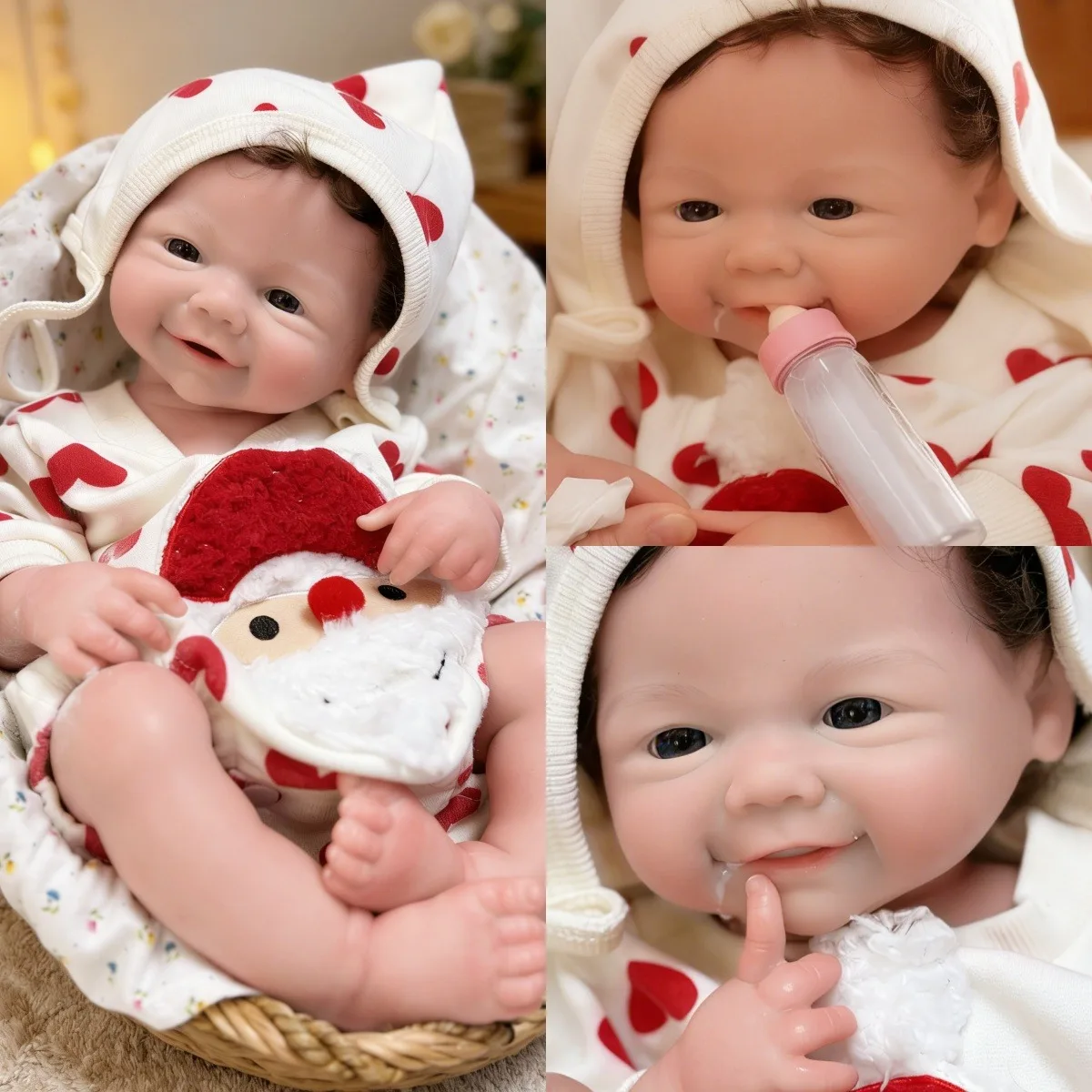

18 Inch Full Body Silicone Reborn Baby Doll Vivienne Soft Newborn Girl Multiple Layers Painting Hand-Rooted Hair For Collectors