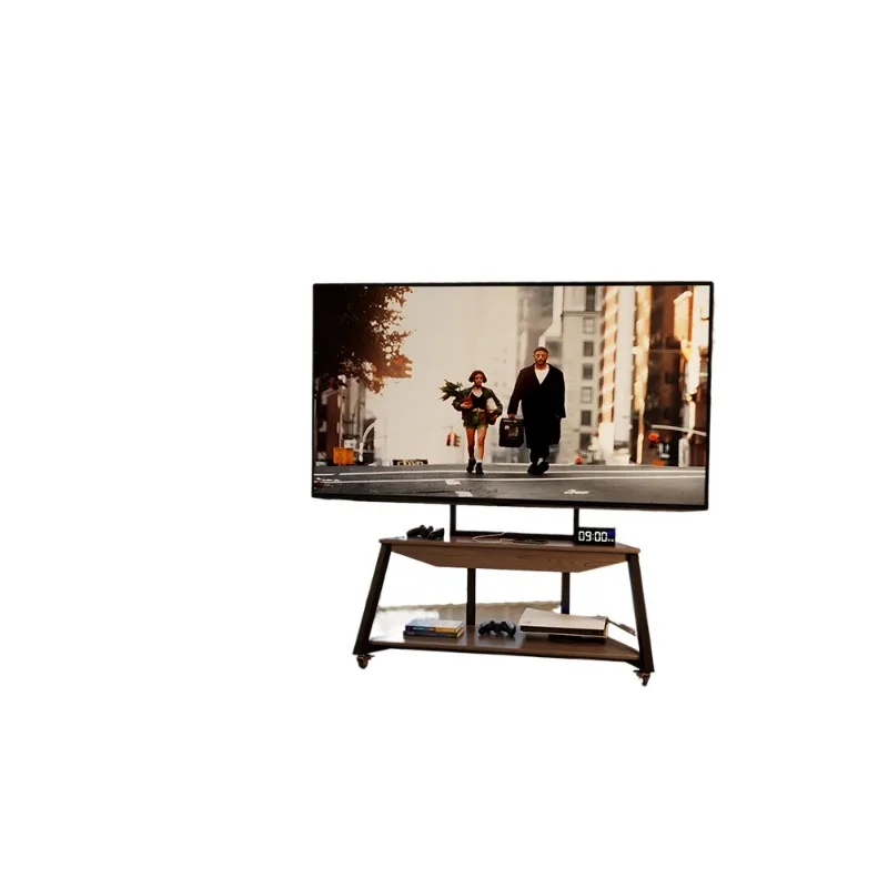 

Solid wood TV mobile bracket 100-inch TV bracket, antique mobile storage TV cabinet in the living room