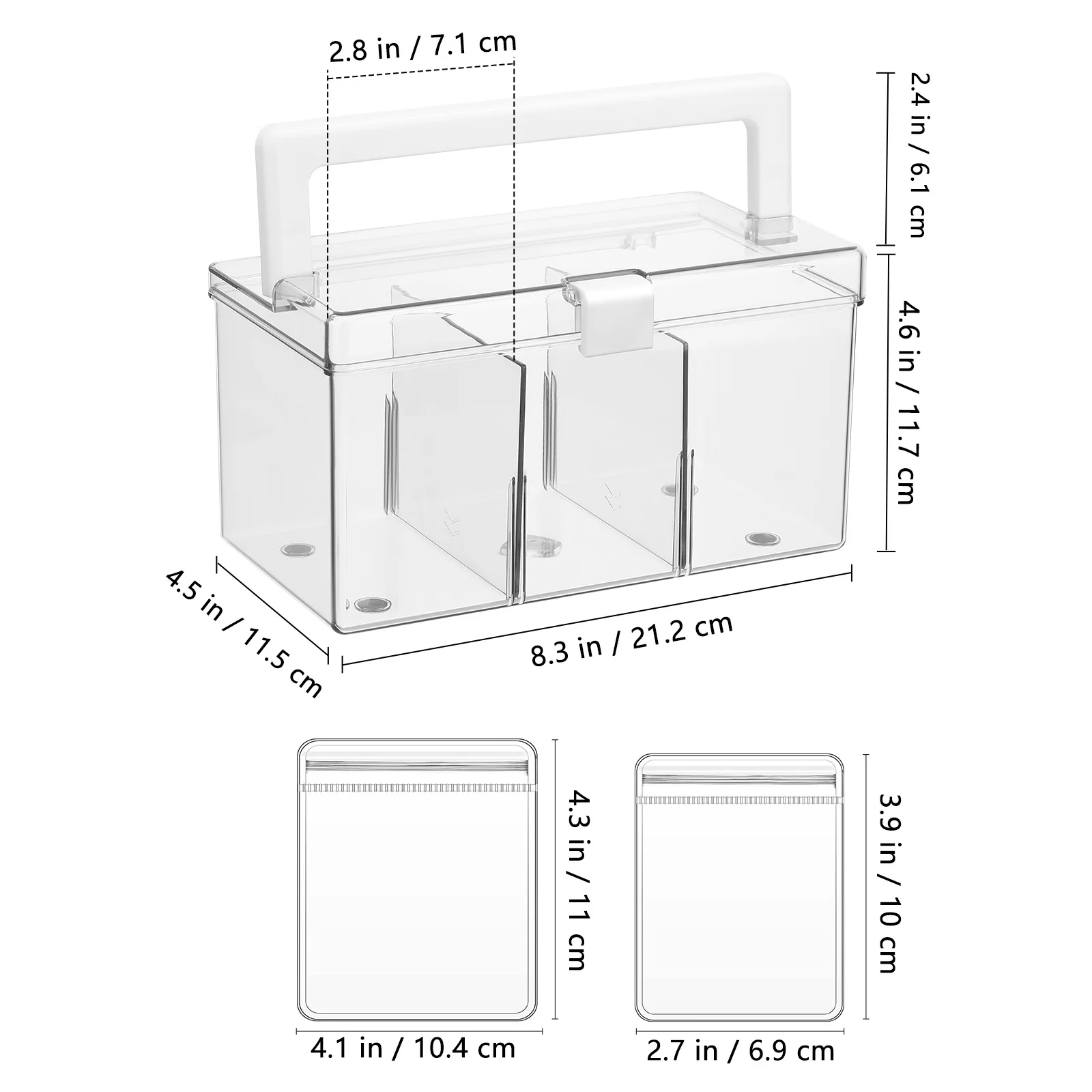 Clear Acrylic Jewelry Storage Box Large Capacity Organizer Portable Jewelry Case for Rings Earrings Necklaces Earring Organizer