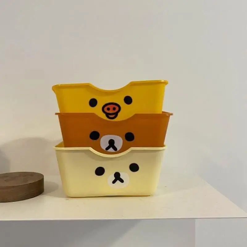 Nowy Kawaii Cute Rilakkuma Mini Storage Box Student Desktop Różne akcesoria Kosz do przechowywania Kreskówka Anime Prezent dla dziewczynek