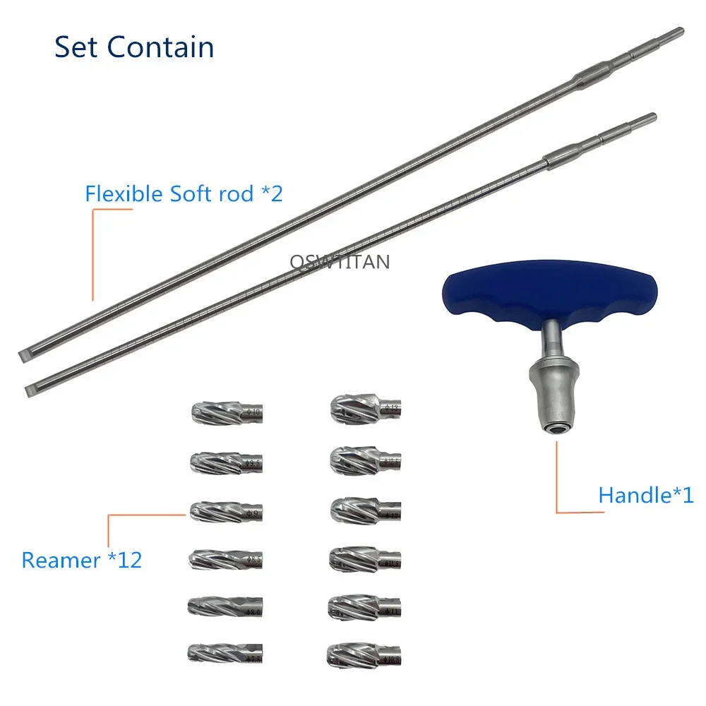 Orthopedic Intramedullary Nail System Surgical Instruments Interchangeable Flexible Reamer Stryker Quick Coupling  Set