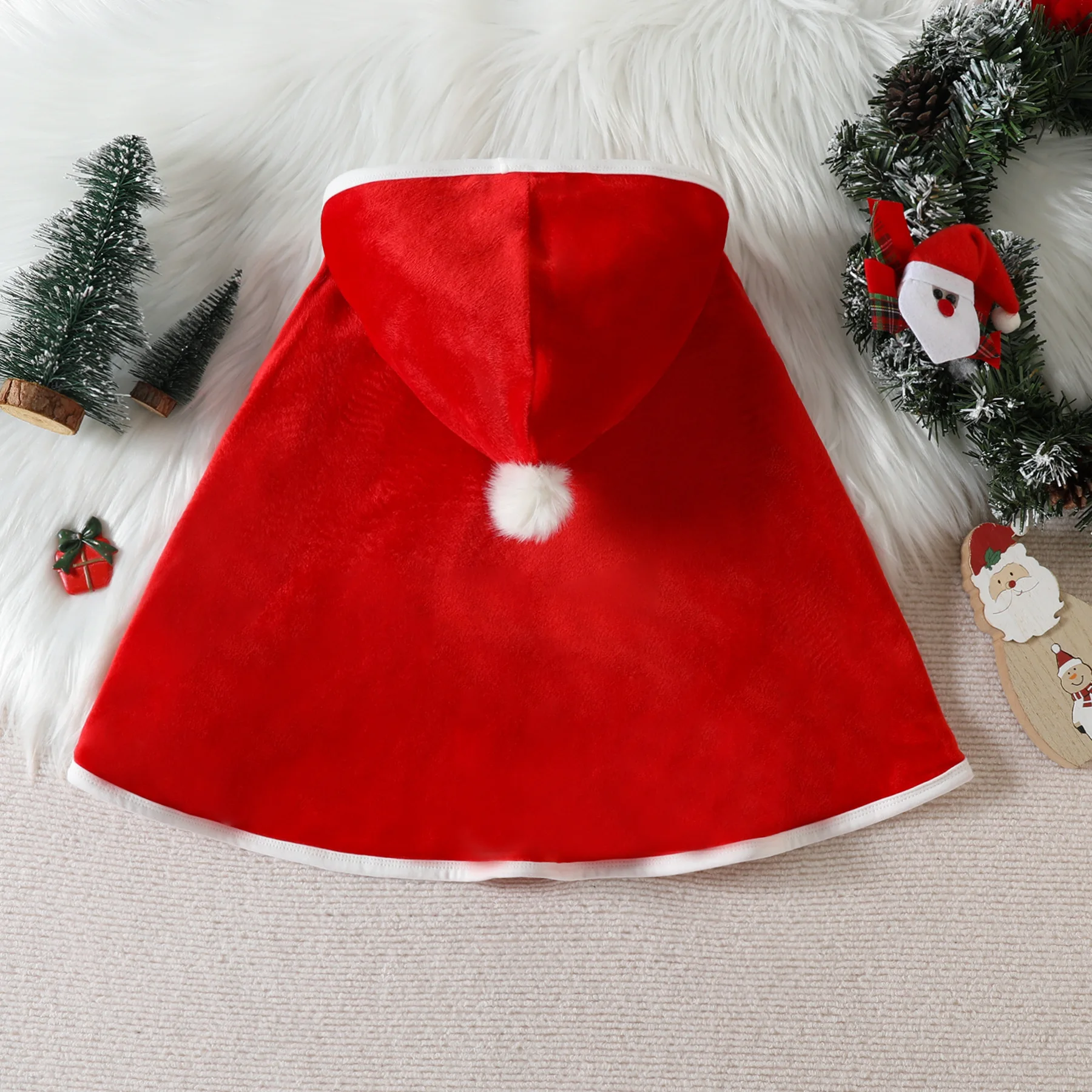 Baby Christmas Cosplay Costume Girls Santa Claus Xmas Outfits Kids Hooded Tops Elk Cloak Children's Clothing