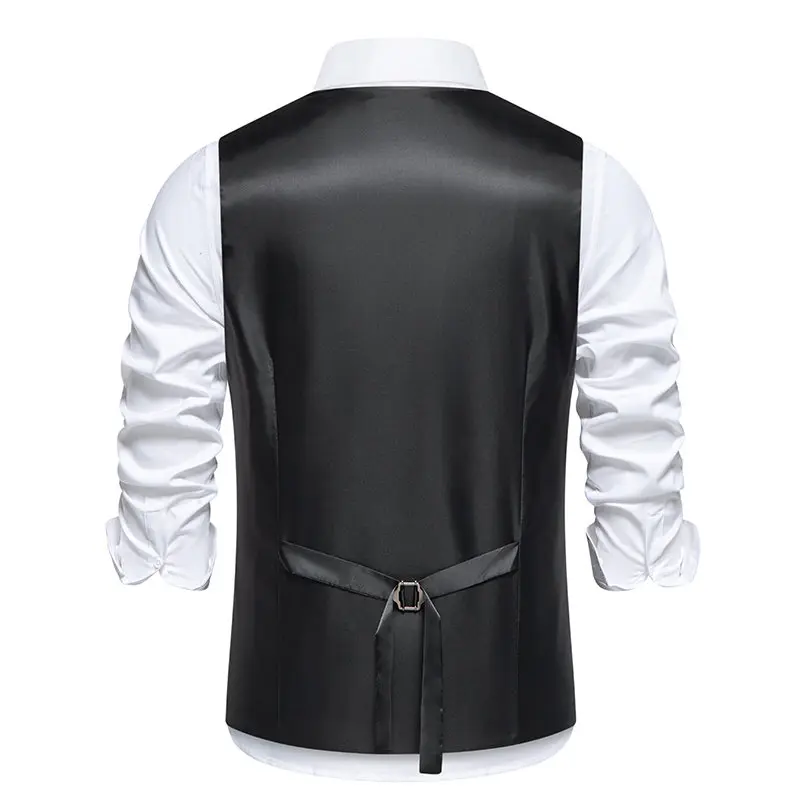 2026 New Men's Gray loose Suit Vest with Asymmetric Zipper, Formal Waistcoat for Wedding and Party Occasions
