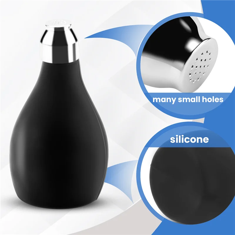 زجاجة رذاذ مسحوق، موزع مسحوق سيليكون قابل لإعادة الملء حاوية مسحوق فارغة للحلاق، بخاخ مسحوق أسود متين لـ Lo #5