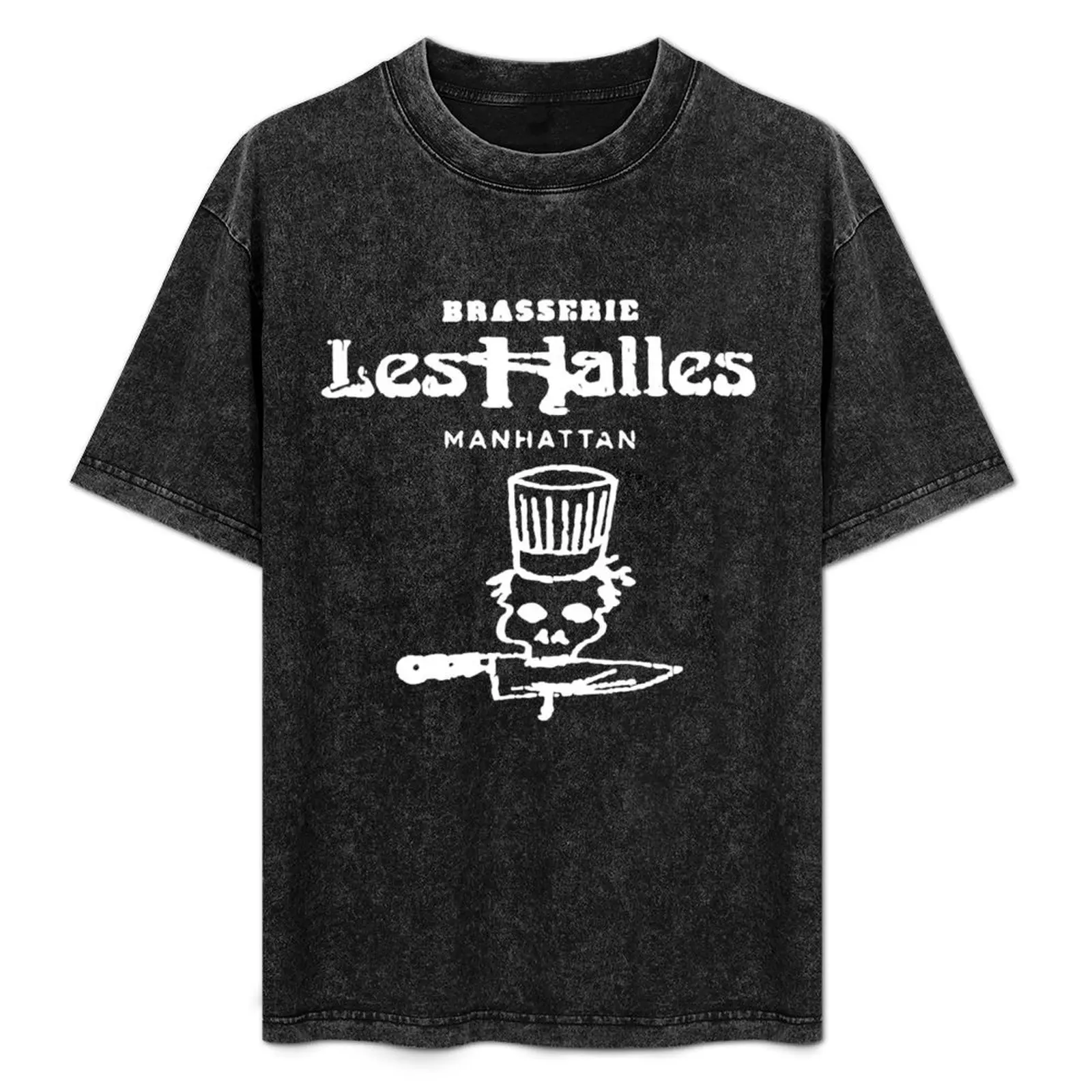 

Vintage Looking Brasserie Les Halles Long Sleeve T-Shirt Big Size Short Sleeve Casual Top