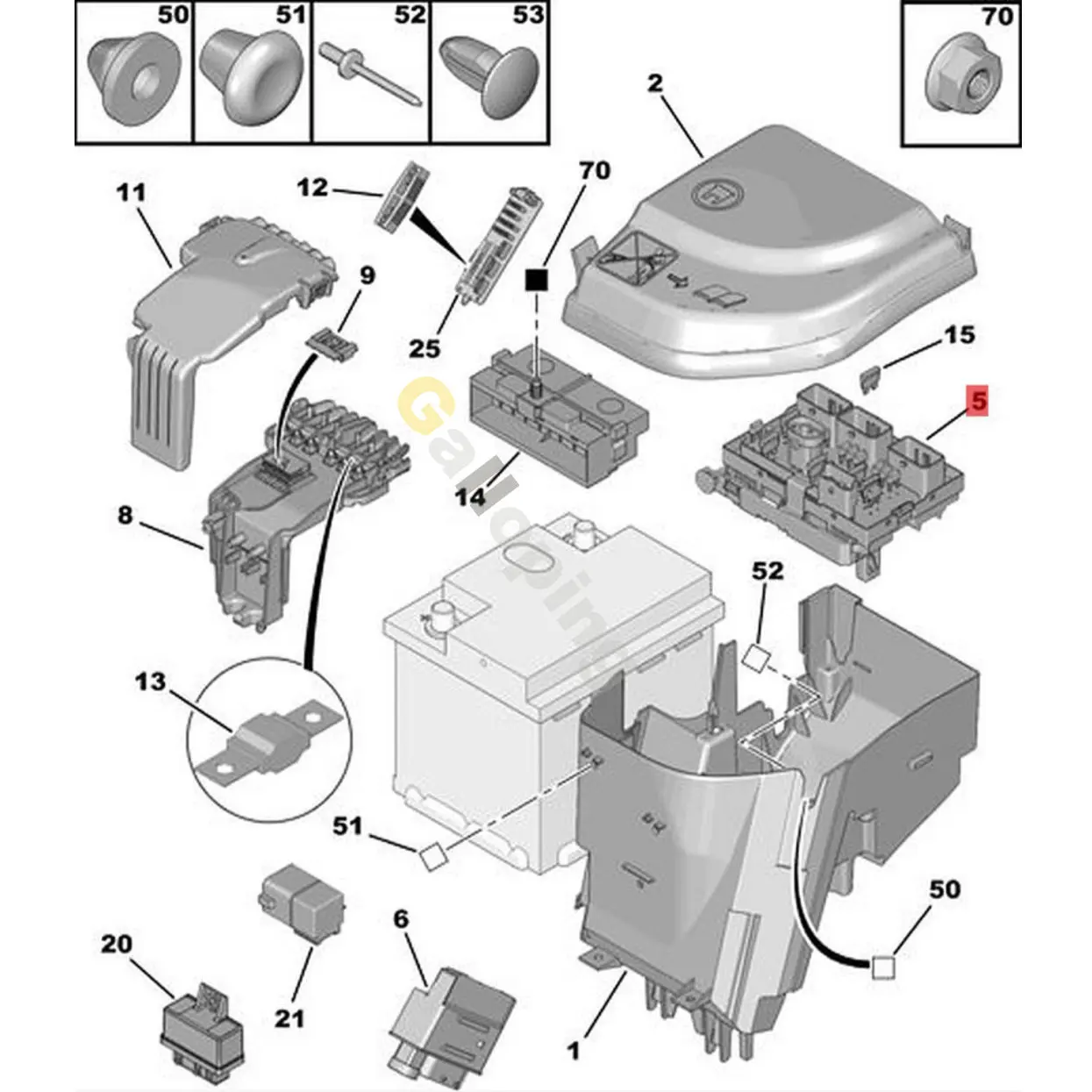 Fuse Box Assembly for Peugeot Partner 308 cc 408 607 Expert Citroen C4 Berlingo Jumy 2007-2019 9807028780 BSM R04