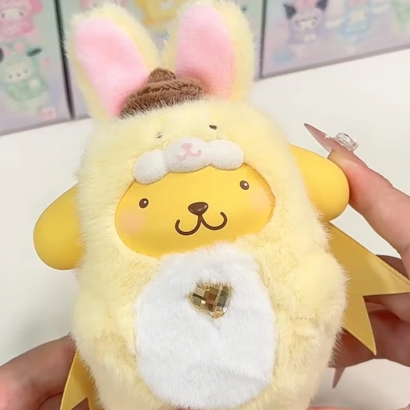 Caja ciega Sanrio Diamond Bunny Baby Series, bonita bolsa de felpa de vinilo, colgante, muñeca, caja misteriosa, juguetes de moda, regalos de cumpleaños