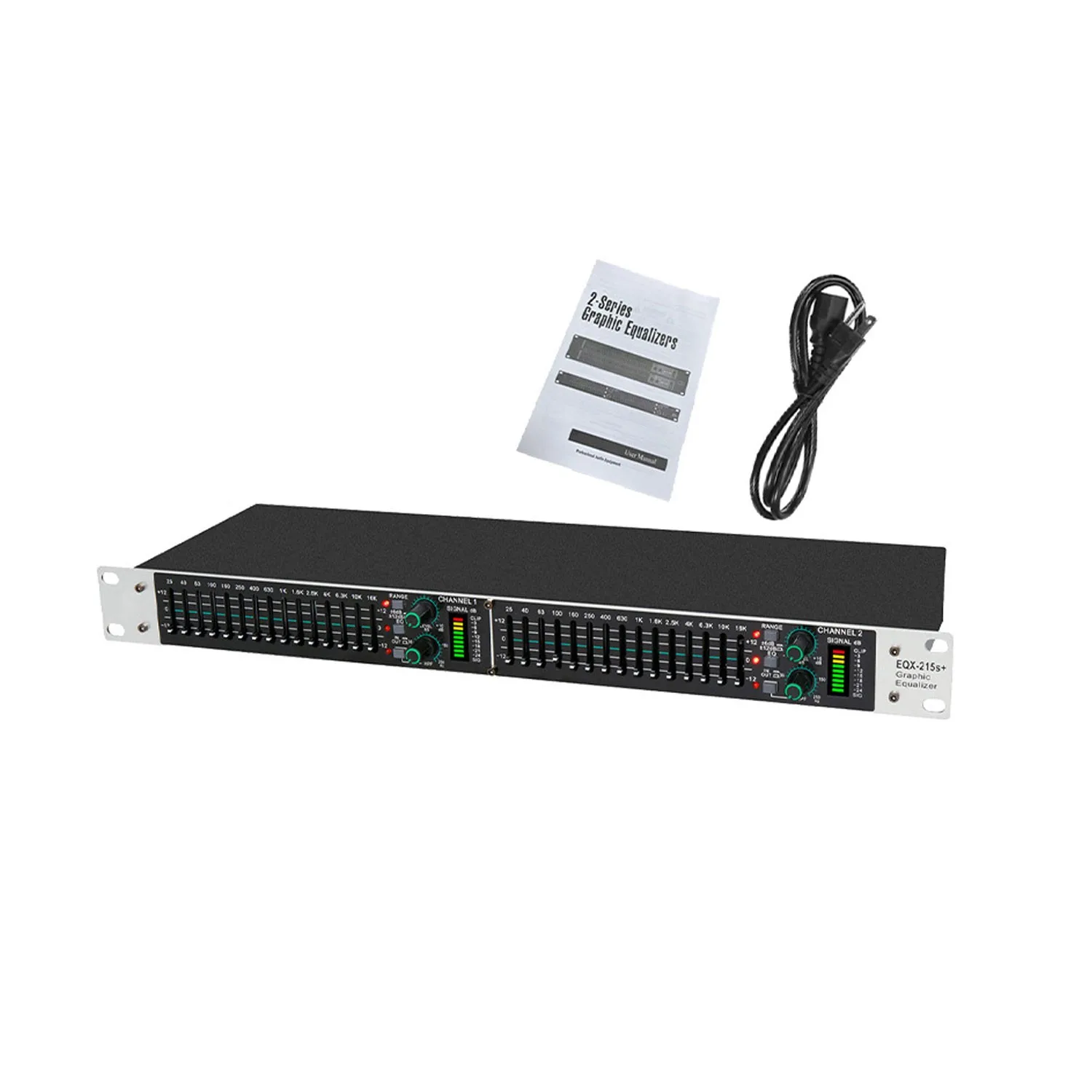 

EQX-215+ Dual-Channel Graphic Equalizer 15-Band with XLR and 6.35mm Jacks 20Hz-20KHz Audio Products Accessories