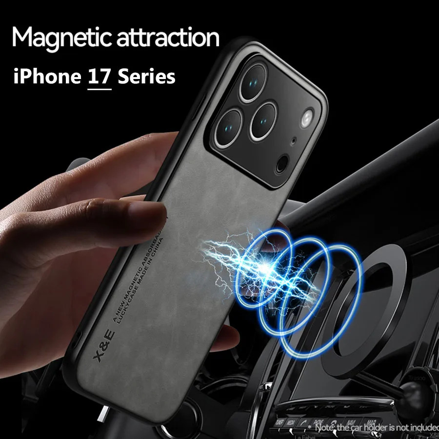Luxury Magnetic Leather Case for iPhone 15 14 13 12 11 16 17