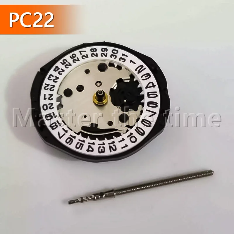 New Japanese Quartz Movement PC22A Three-Handed Watch Mechanism with Date at 3/6 O'clock Position for Watch Repair Parts