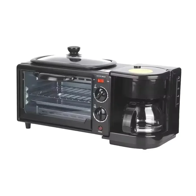 Household Multifunctional 3-in-1 Breakfast Machine Electric Toaster Oven Bread Coffee Machine Frying Pan