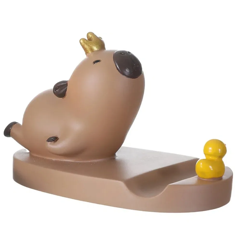 Figure Model Capybara Phone Holder Support Animal Capybara Mobile Phone Stand Cartoon Desk Decor Capybara Cell Phone Bracket