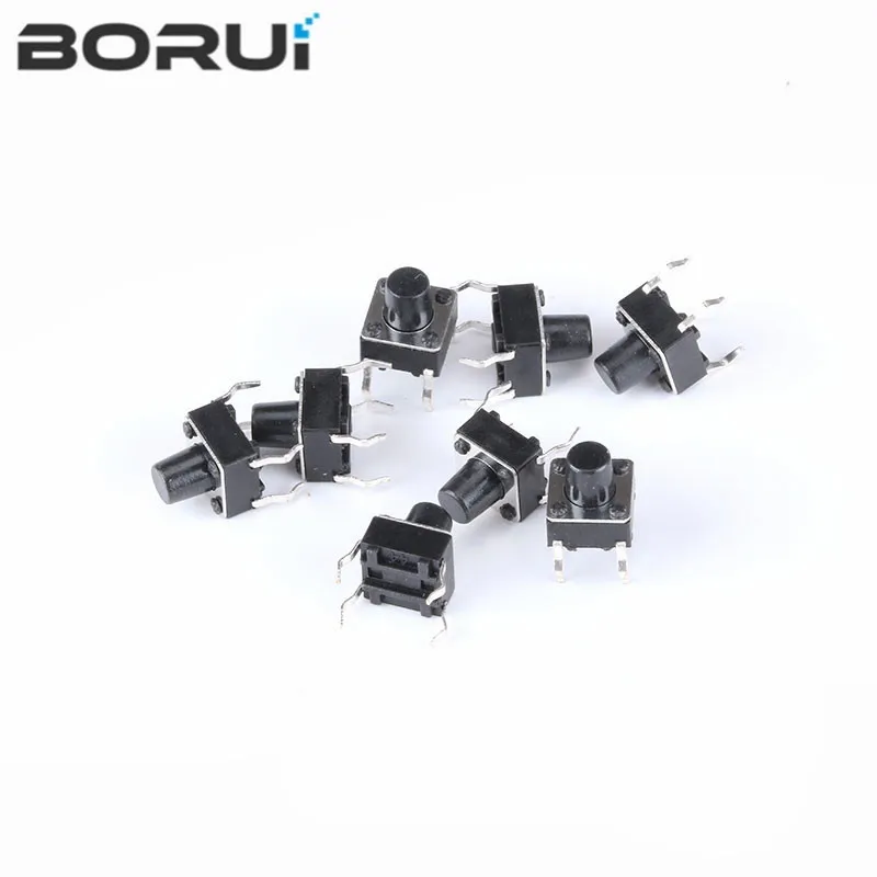 20pcs 6x6 Push Button Switch DIP 6X6X4.3 Light Touch Switch 6*6*4.3/5/6/7/8/9/10/11/12/13mm The Power Switch 4Pins