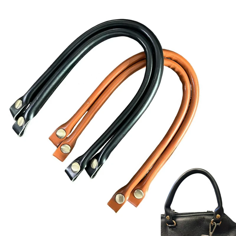 1/2PCS Bag Straps PU Leather DIY Handmade Handles Black Brown Replacement Strap for Crossbody Shoulder Handbag Handle 40cm