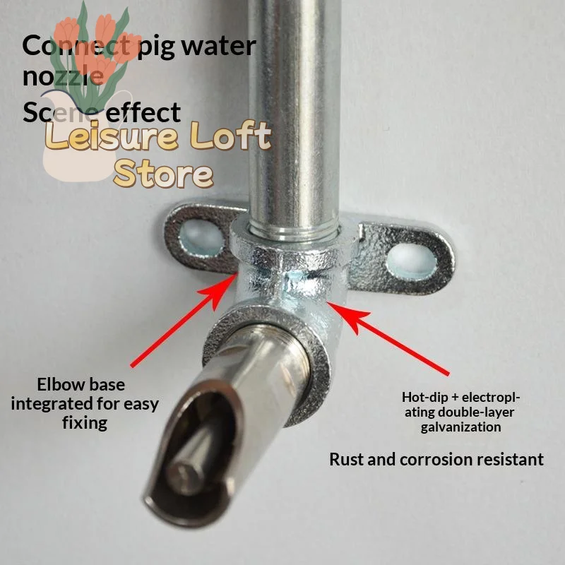 1 Set Pig Automatic Drinking Nozzle Stainless Steel Water Feeder 1/2 Threaded for Small Scale Pig Breeders